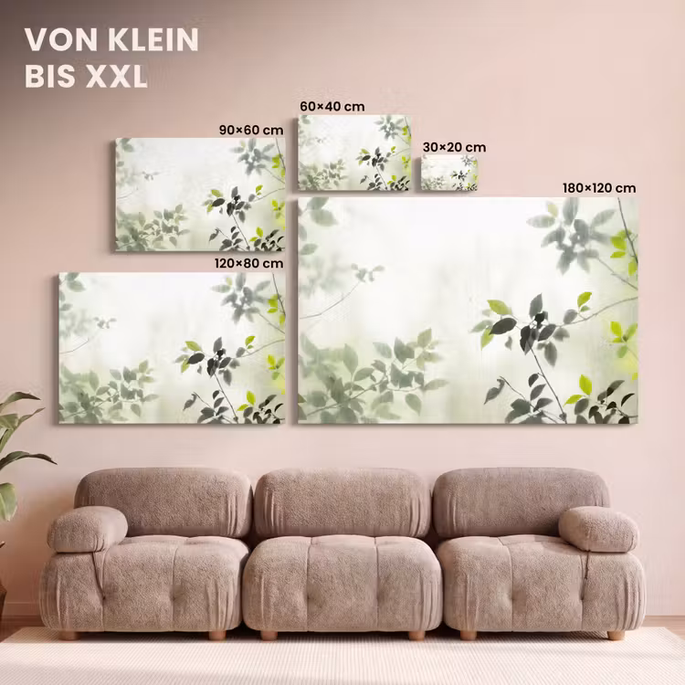 Blad - Schaduw - Natuur - Abstract - Groen canvas 2cm klein -Xsfeer8_DE
