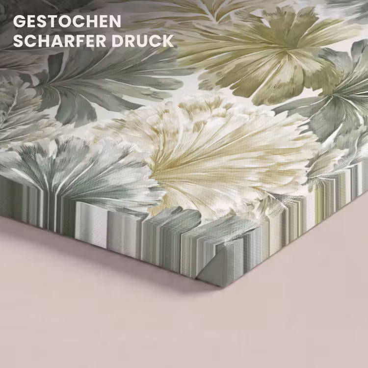 Bladeren - Botanisch - Groen canvas 2cm klein 34 -closeup_print_DE