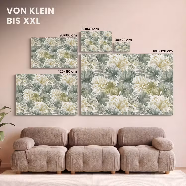 Bladeren - Botanisch - Groen canvas 2cm klein 34 -Xsfeer8_DE