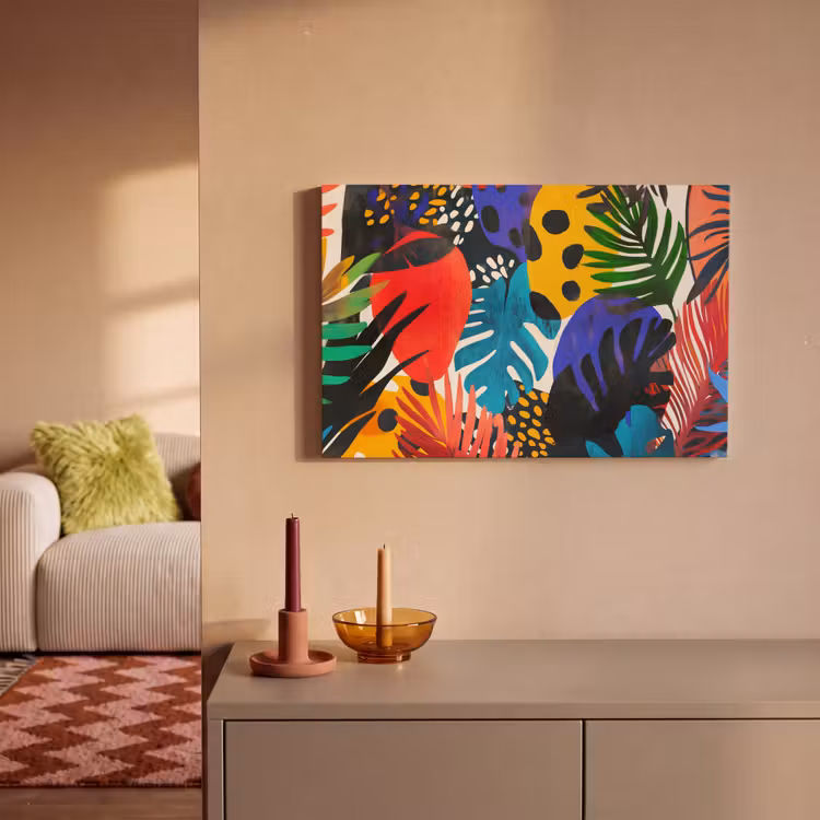 Bladeren - Vormen - Abstract - Kleurrijk canvas 2cm klein -sfeer1