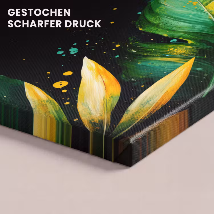 Bladeren - Groen - Geel - Verf - Jungle canvas 2cm klein -uniquesellingpoint_afwerking-onlywow_DE
