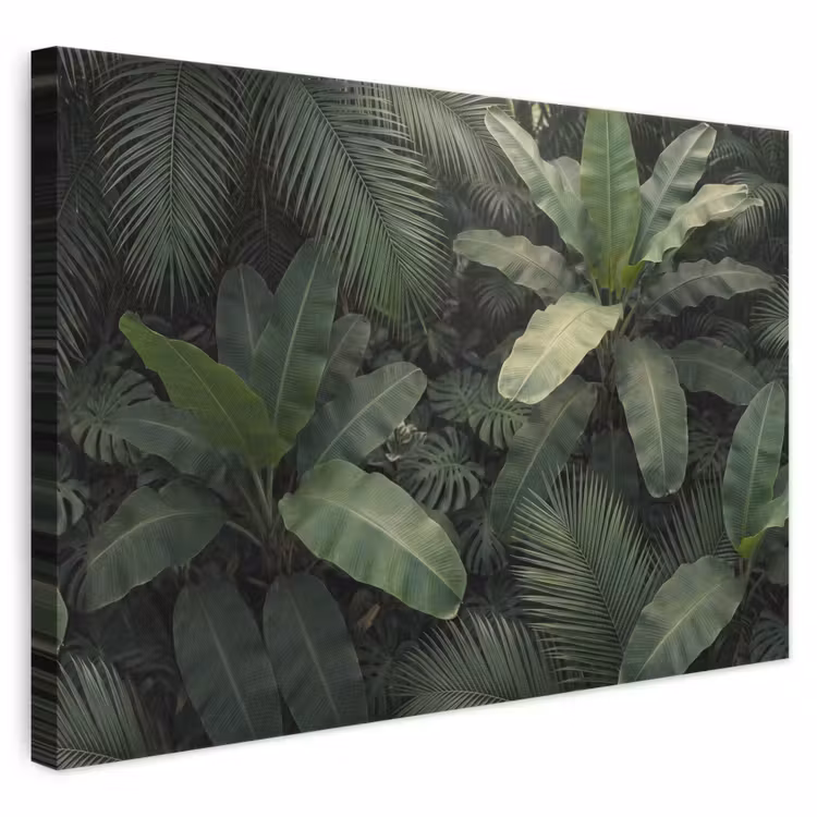 Bladeren - Groen - Tropisch - Natuur canvas 2cm klein -3d