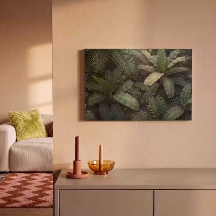 Bladeren - Groen - Tropisch - Natuur canvas 2cm klein -sfeer1