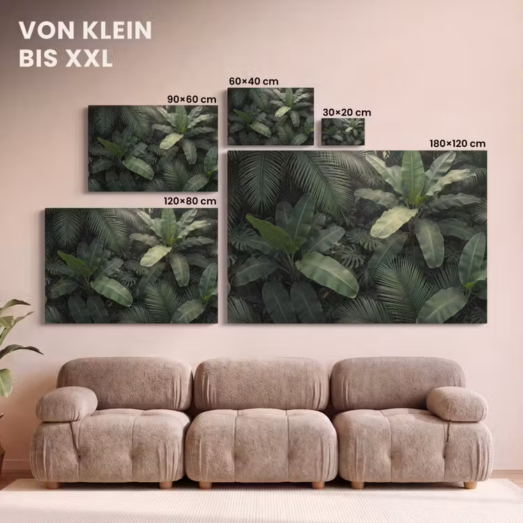 Bladeren - Groen - Tropisch - Natuur canvas 2cm klein -Xsfeer8_DE