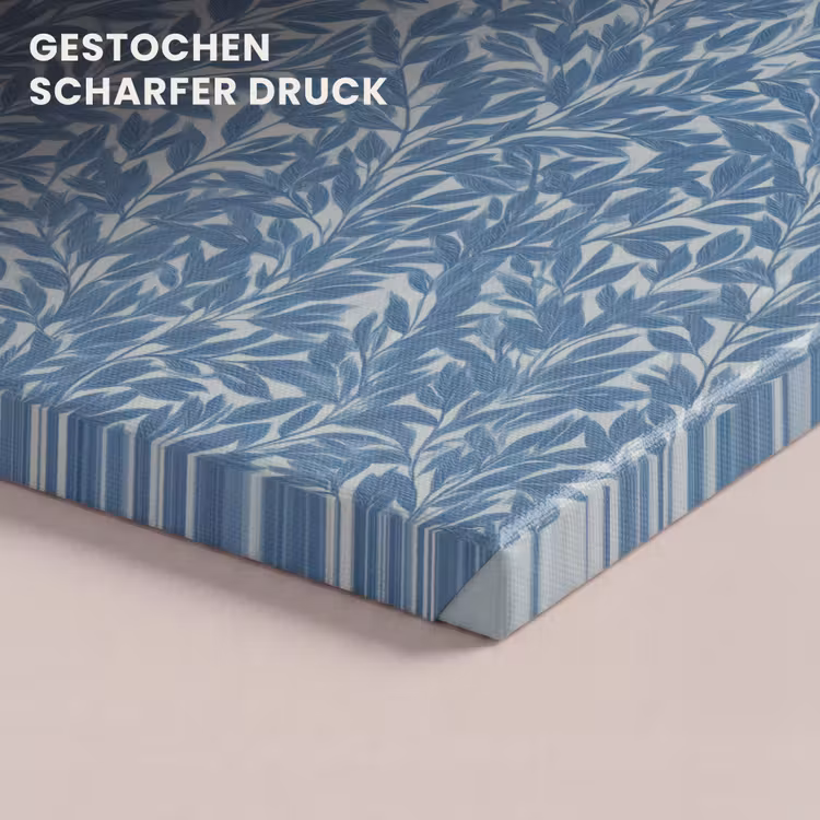 Bladeren - Klassiek - Patroon - Donkerblauw - Vintage canvas 2cm klein 34 -closeup_print_DE