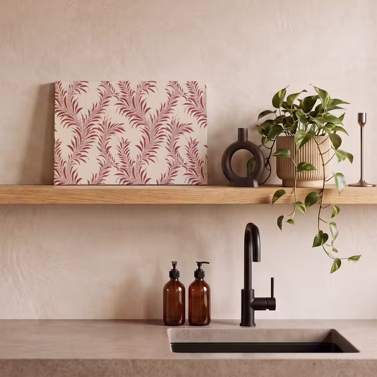 Bladeren - Linnen - Rood canvas 2cm klein 34 -sfeer6