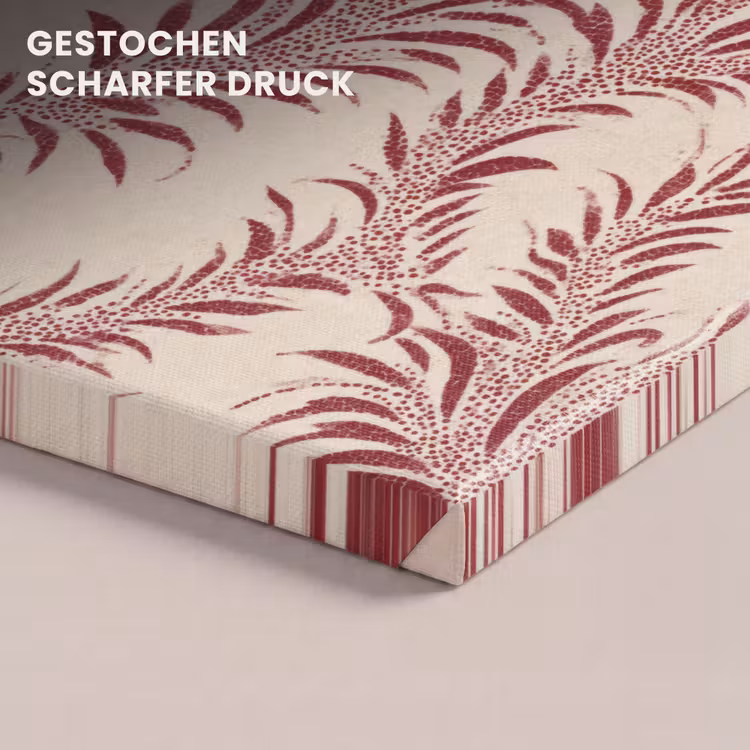 Bladeren - Linnen - Rood canvas 2cm klein 34 -closeup_print_DE