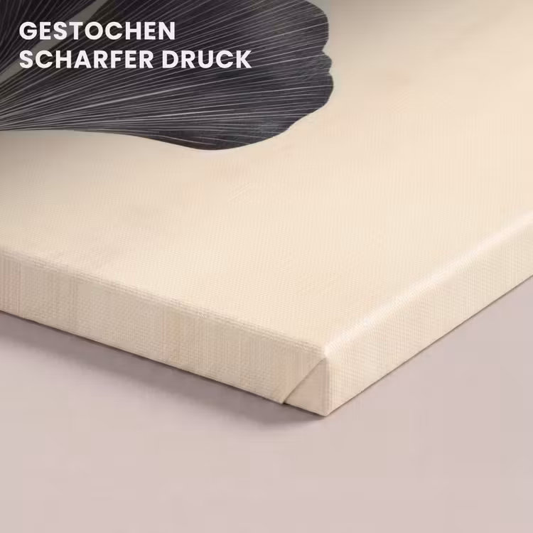 Bladeren - Minimalistisch - Zwart canvas 2cm klein -uniquesellingpoint_afwerking-onlywow_DE