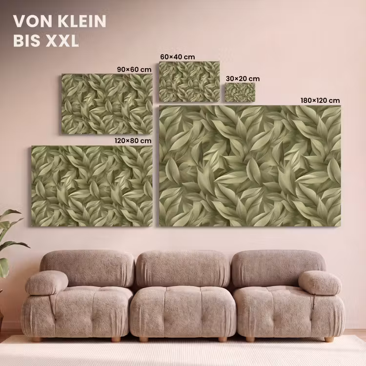 Bladeren - Modern - Groen canvas 2cm klein 34 -Xsfeer8_DE