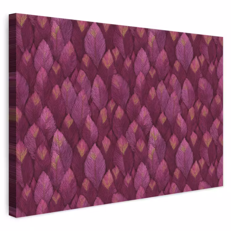 Bladeren - Patroon - Burgundy canvas 2cm klein 34 -3d