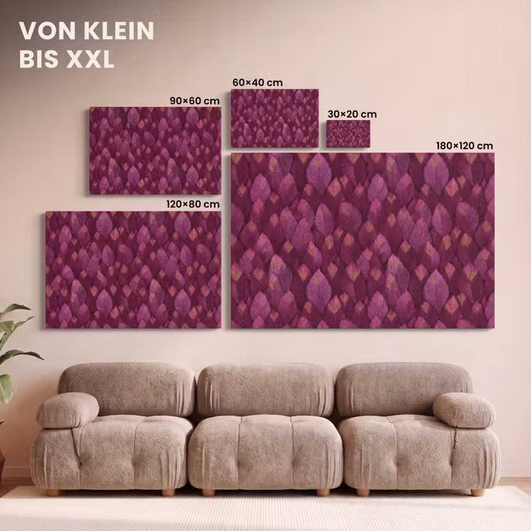 Bladeren - Patroon - Burgundy canvas 2cm klein 34 -Xsfeer8_DE