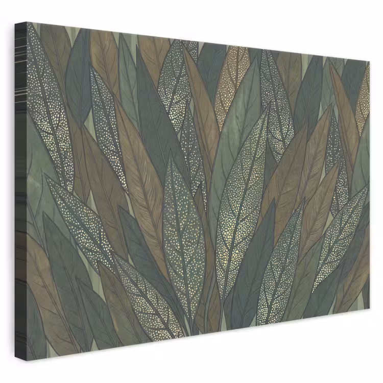 Bladeren - Patroon - Gestippeld - Natuur - Groen canvas 2cm klein -3d