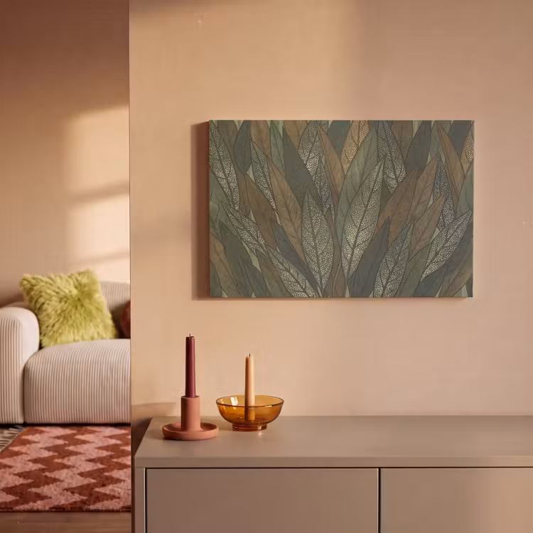 Bladeren - Patroon - Gestippeld - Natuur - Groen canvas 2cm klein -sfeer1