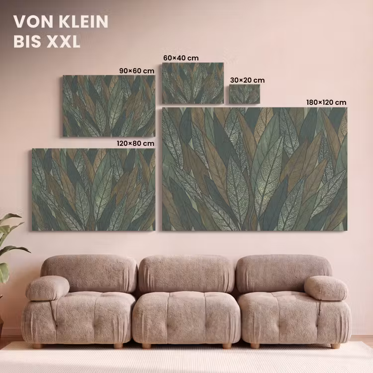 Bladeren - Patroon - Gestippeld - Natuur - Groen canvas 2cm klein -Xsfeer8_DE