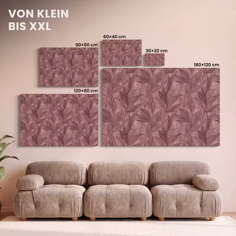 Bladeren - Patroon - Paars canvas 2cm klein 34 -Xsfeer8_DE
