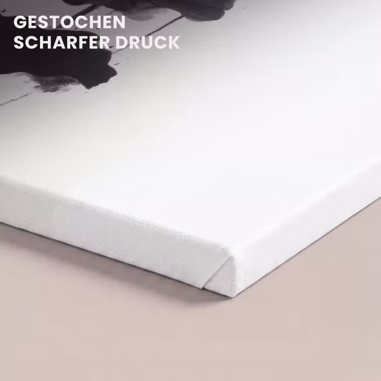 Bladeren - Zwart - Lotusbloem - Minimalitisch canvas 2cm klein -closeup_print_DE