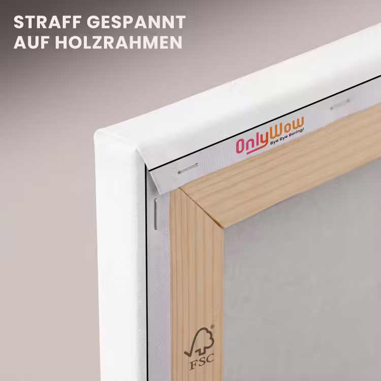 Bladeren - Zwart - Lotusbloem - Minimalitisch canvas 2cm klein -uniquesellingpoint_afwerking-onlywow_DE