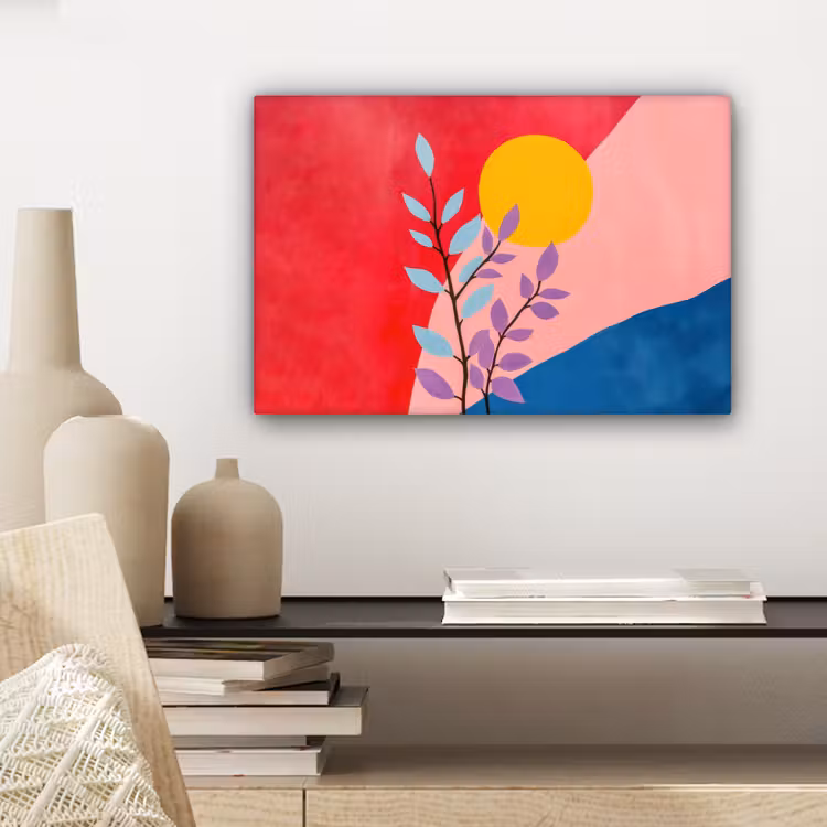 Bladeren - Zon - Abstracte vormen canvas 2cm klein -closeup_print_DE