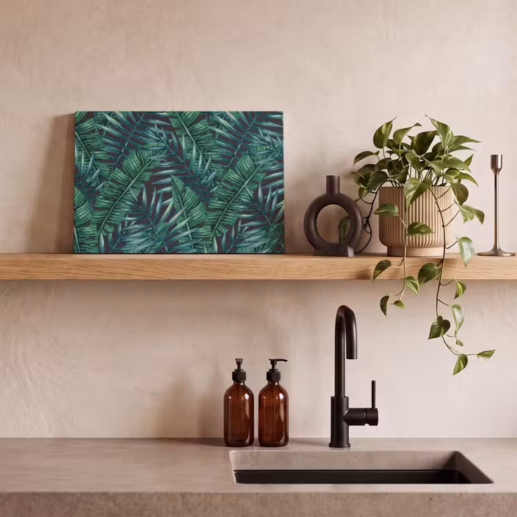 Bladeren - Tropisch - Jungle - Natuur canvas 2cm klein -sfeer3