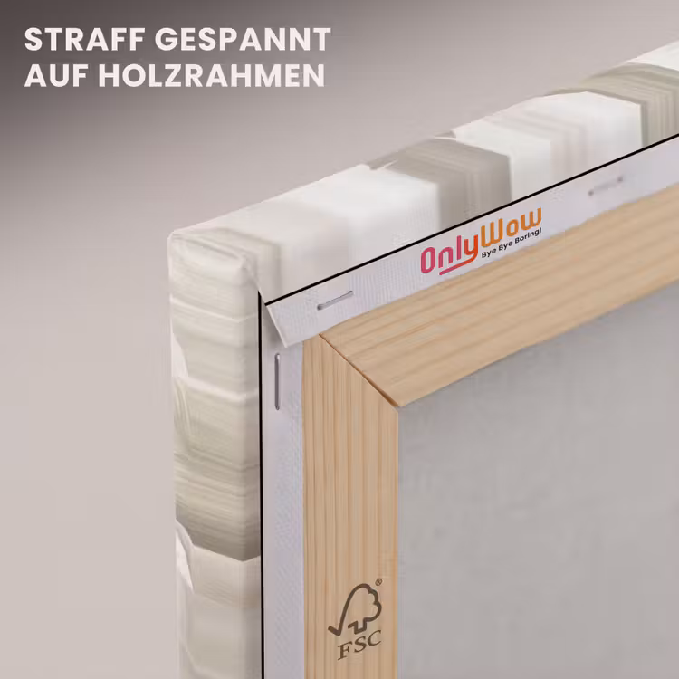 Bladeren - Tropisch - Natuur - Abstract - Beige canvas 2cm klein -uniquesellingpoint_afwerking-onlywow_DE