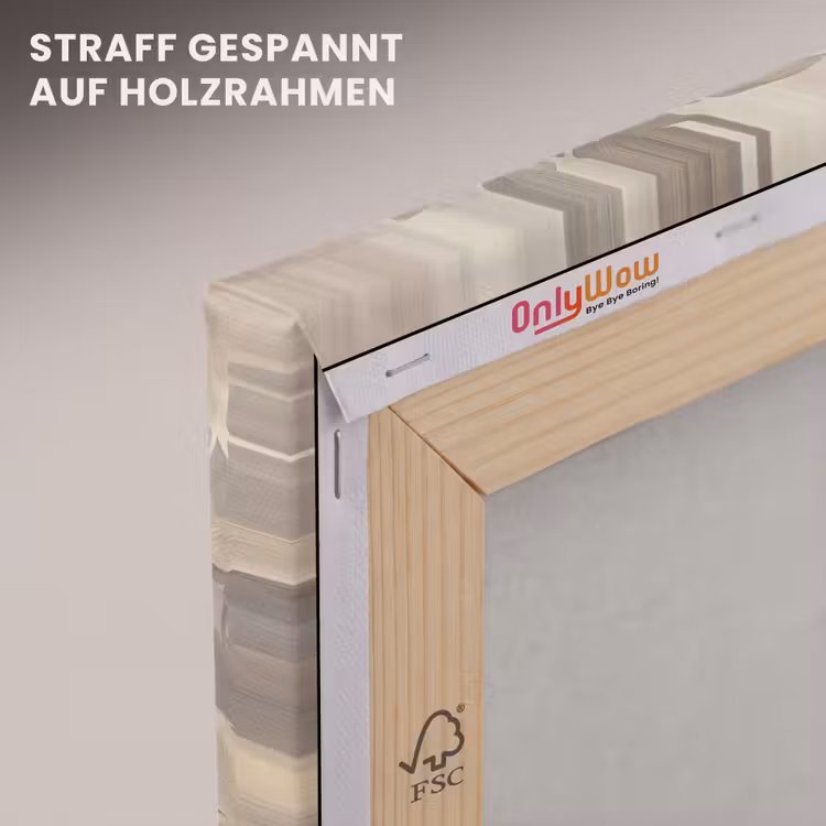 Bladeren - Tropisch - Natuur - Modern - Beige canvas 2cm klein -uniquesellingpoint_afwerking-onlywow_DE