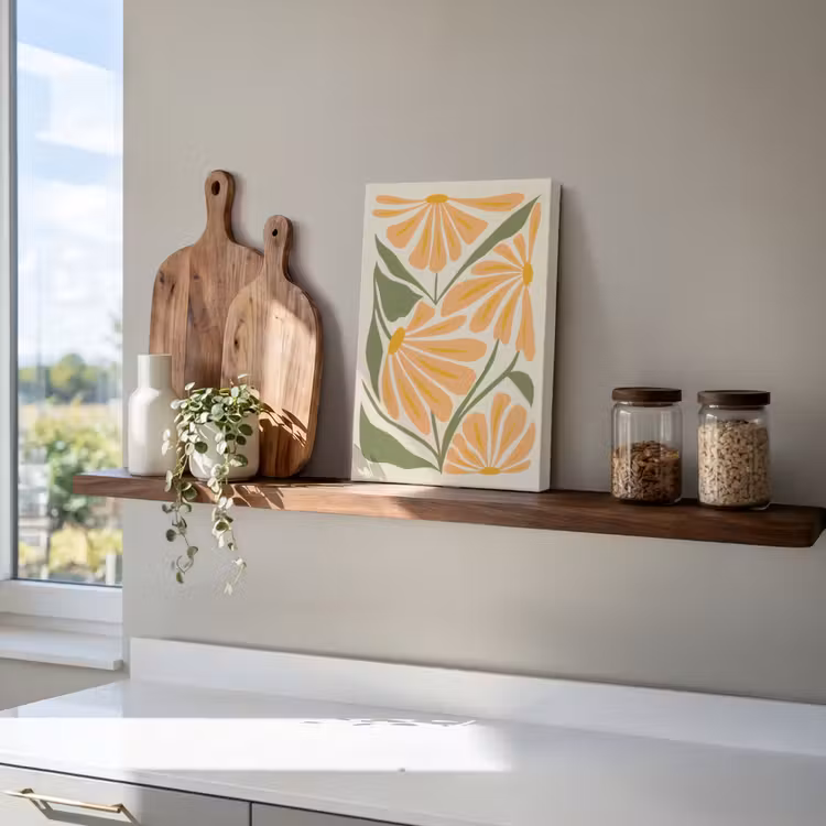 Blaadjes - Zachtoranje - Bloemen canvas 2cm klein -atmosphere_sfeer3_global