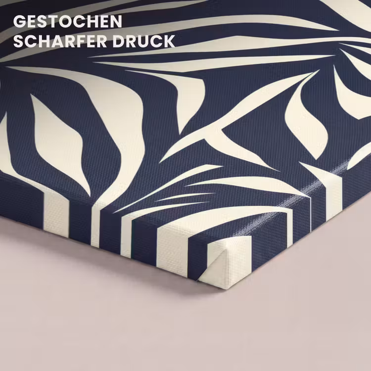 Bladvormen - Blauw - Patroon - Wit canvas 2cm klein 34 -closeup_print_DE