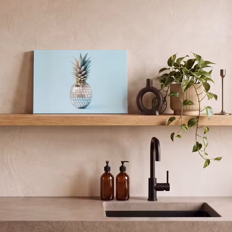 Blauw - Ananas - Disco - Discobal canvas 2cm klein -closeup_print_DE