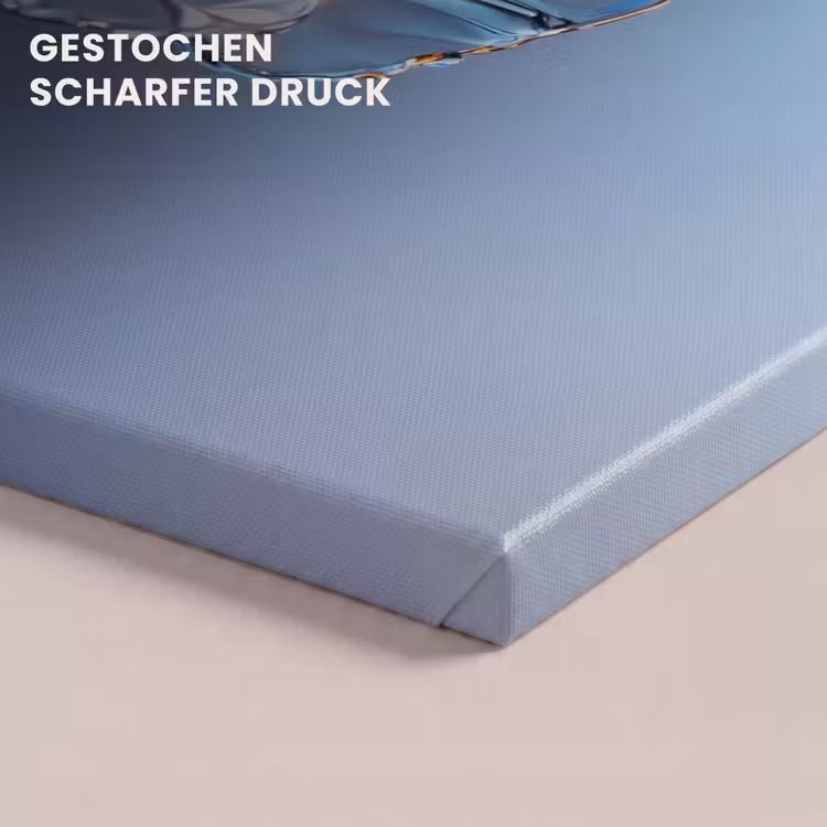 Blauw - Bloem - Glazen - Sierlijk canvas 2cm klein -uniquesellingpoint_afwerking-onlywow_DE