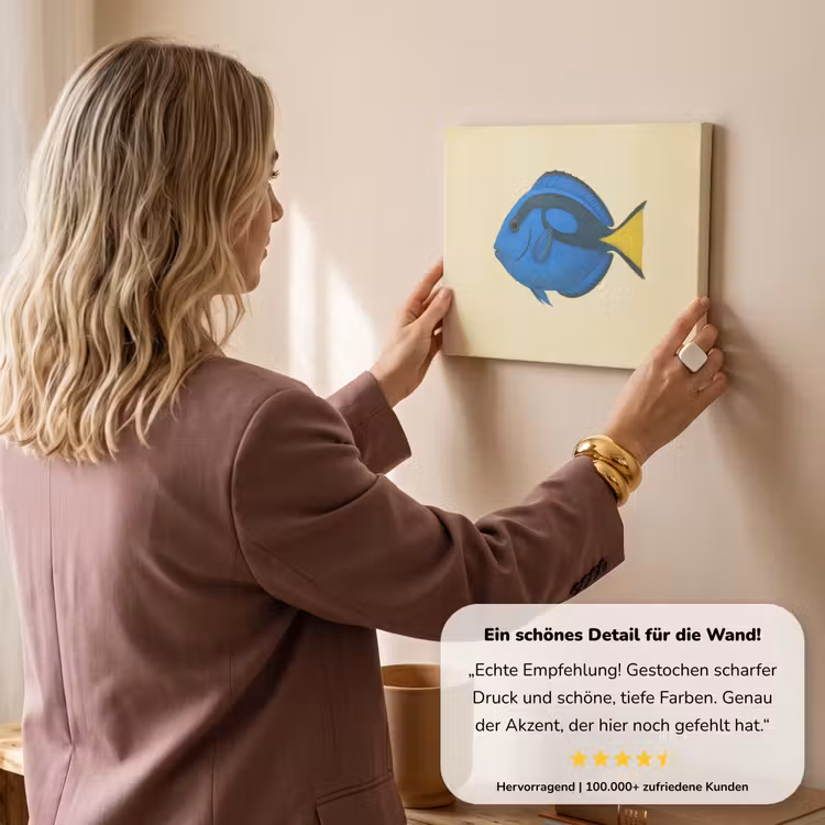 Blauw - Dory - Vis - Staartvin canvas 2cm klein -sfeer3