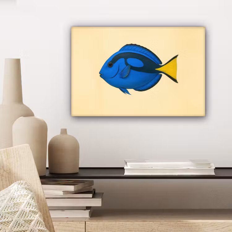 Blauw - Dory - Vis - Staartvin canvas 2cm klein -closeup_print_DE