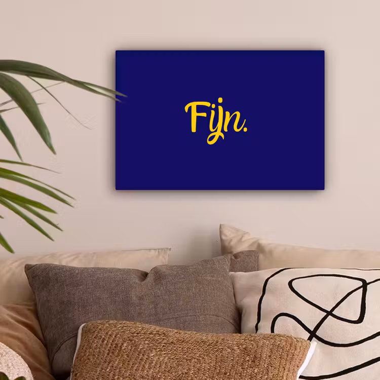 Blauw - Geel - Fijn canvas 2cm klein -sfeer1