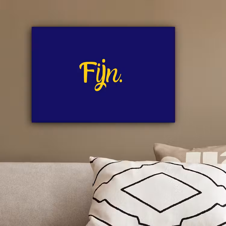 Blauw - Geel - Fijn canvas 2cm klein -sfeer3
