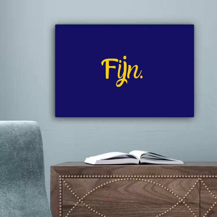 Blauw - Geel - Fijn canvas 2cm klein -sfeer4