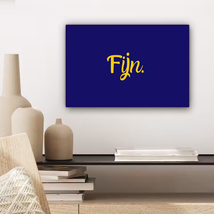 Blauw - Geel - Fijn canvas 2cm klein -sfeer6