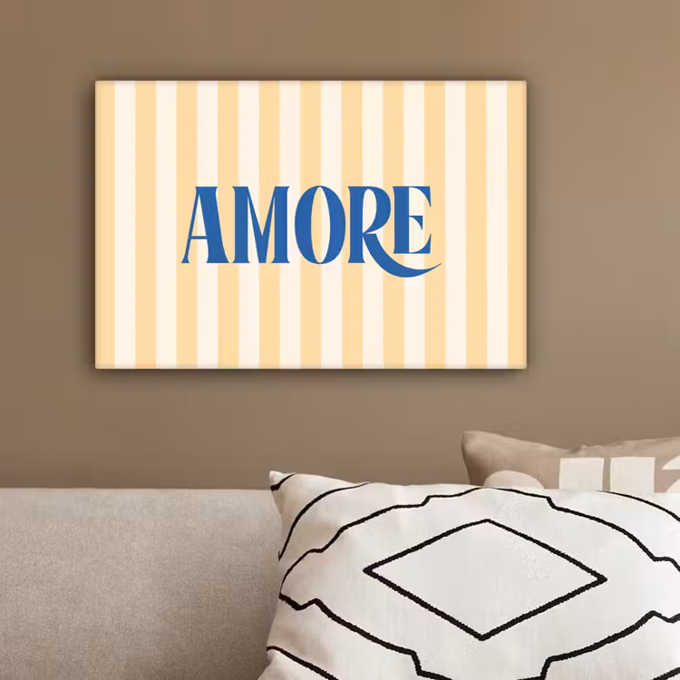 Blauw - Geel - Strepen - Amore canvas 2cm klein -sfeer3