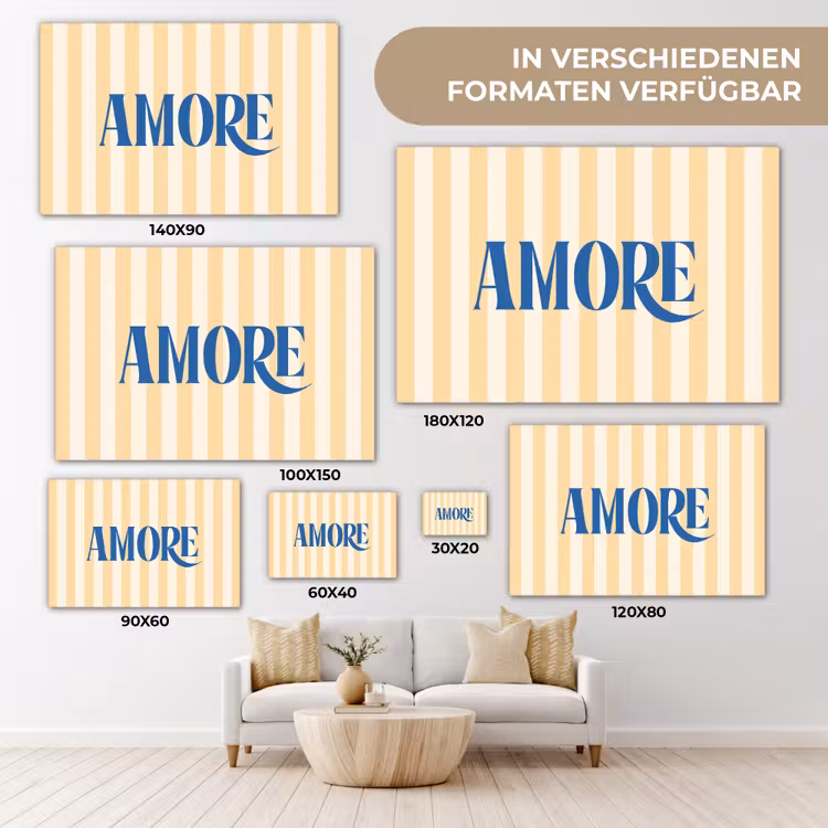 Blauw - Geel - Strepen - Amore canvas 2cm klein -Xsfeer8_DE