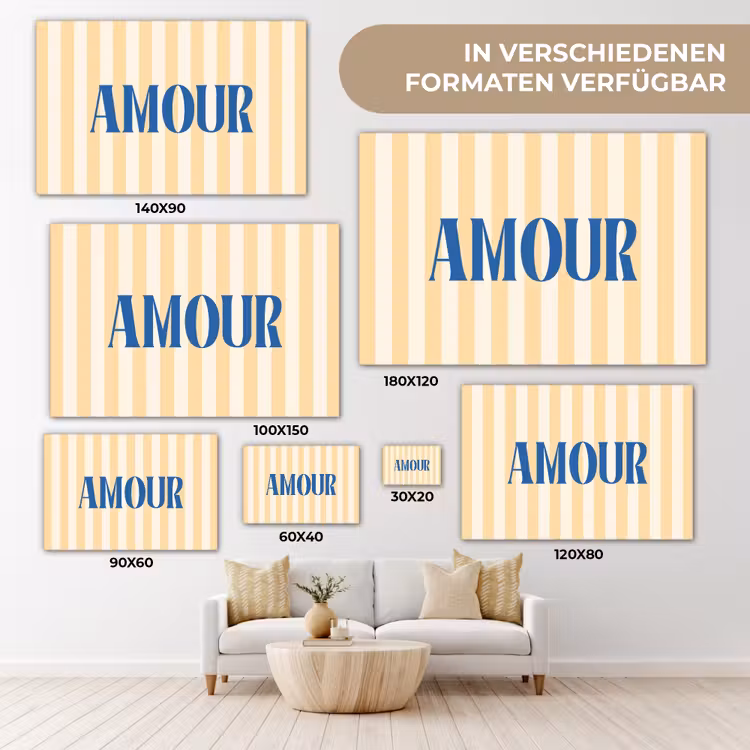Blauw - Geel - Strepen - Amour canvas 2cm klein -Xsfeer8_DE