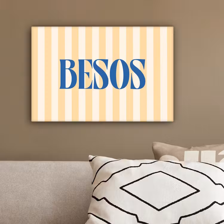 Blauw - Geel - Strepen - Besos canvas 2cm klein -sfeer3