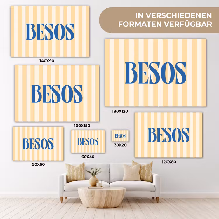 Blauw - Geel - Strepen - Besos canvas 2cm klein -Xsfeer8_DE