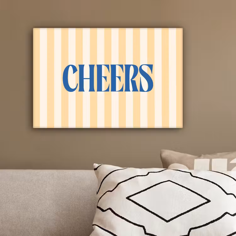 Blauw - Geel - Strepen - Cheers canvas 2cm klein -sfeer3