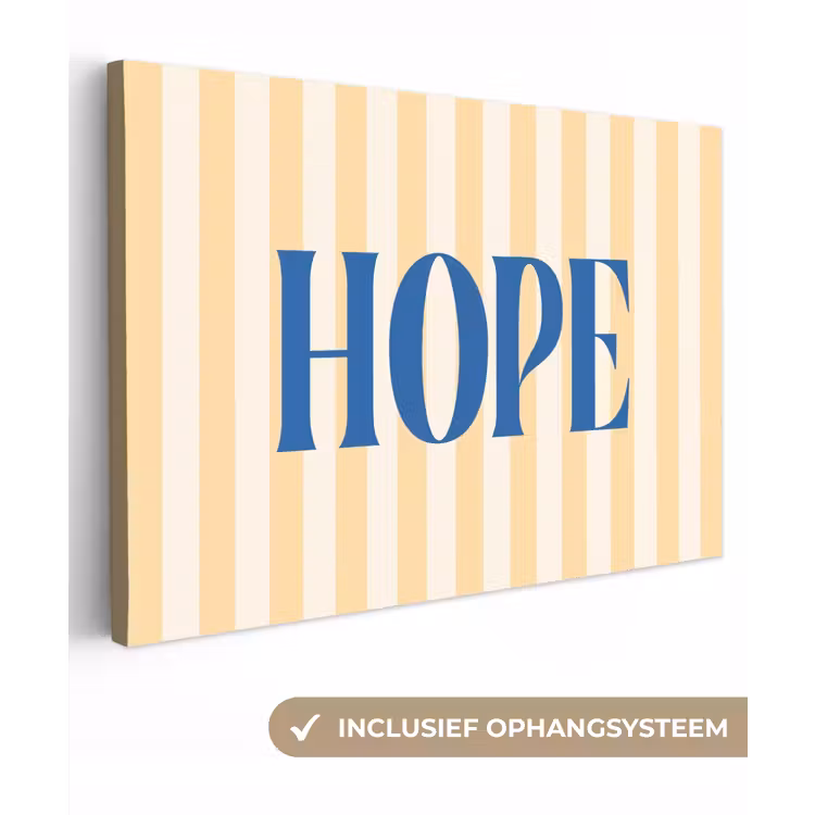 Blauw - Geel - Strepen - Hope canvas 2cm klein -3d