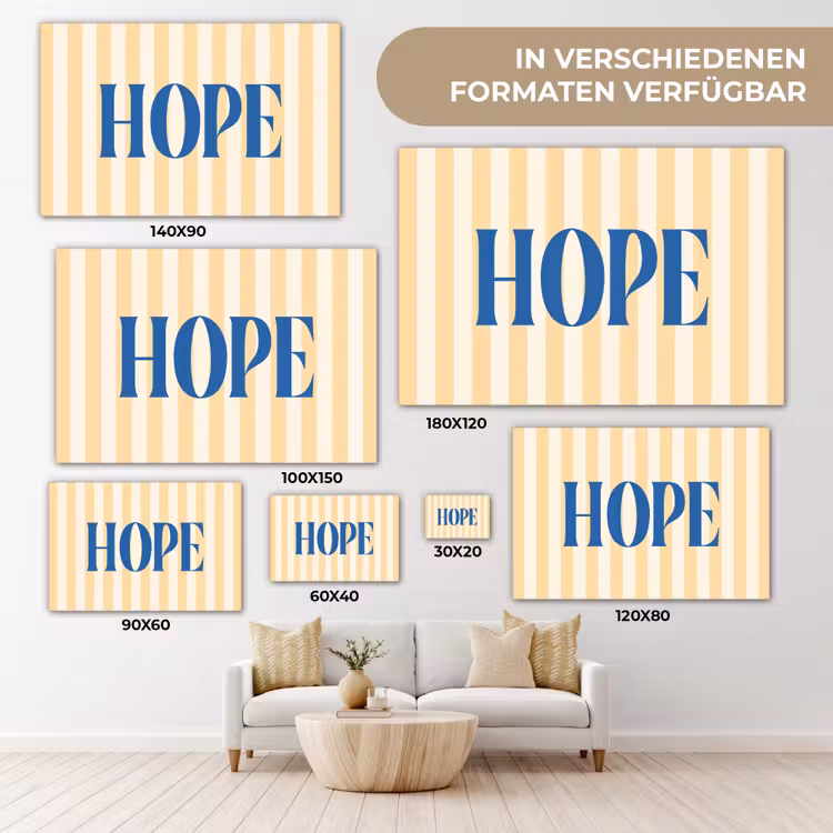Blauw - Geel - Strepen - Hope canvas 2cm klein -Xsfeer8_DE