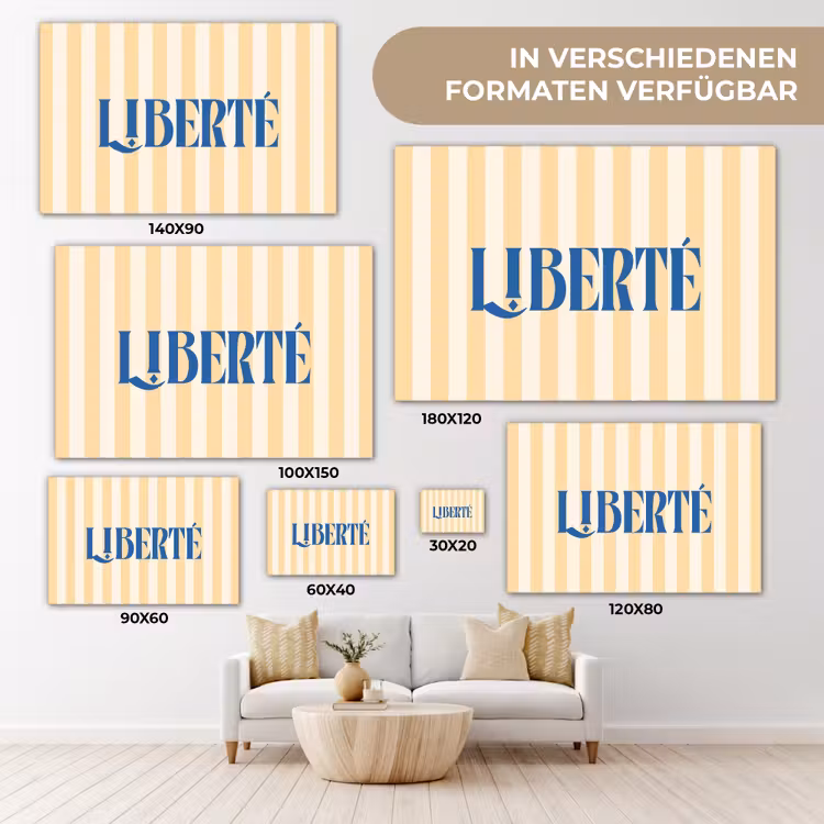 Blauw - Geel - Strepen - Liberté canvas 2cm klein -Xsfeer8_DE