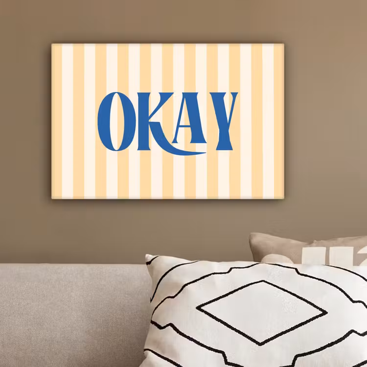 Blauw - Geel - Strepen - Okay canvas 2cm klein -sfeer3