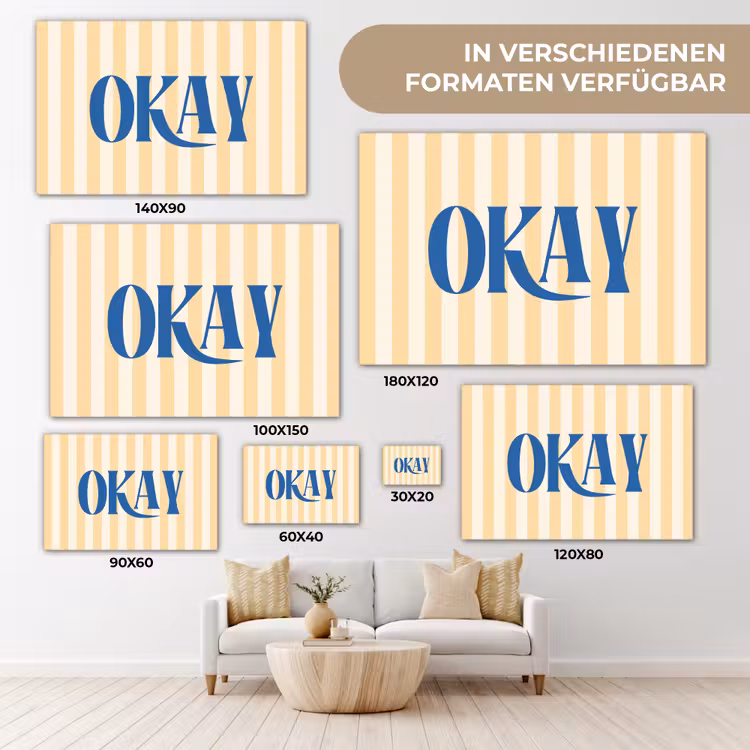 Blauw - Geel - Strepen - Okay canvas 2cm klein -Xsfeer8_DE