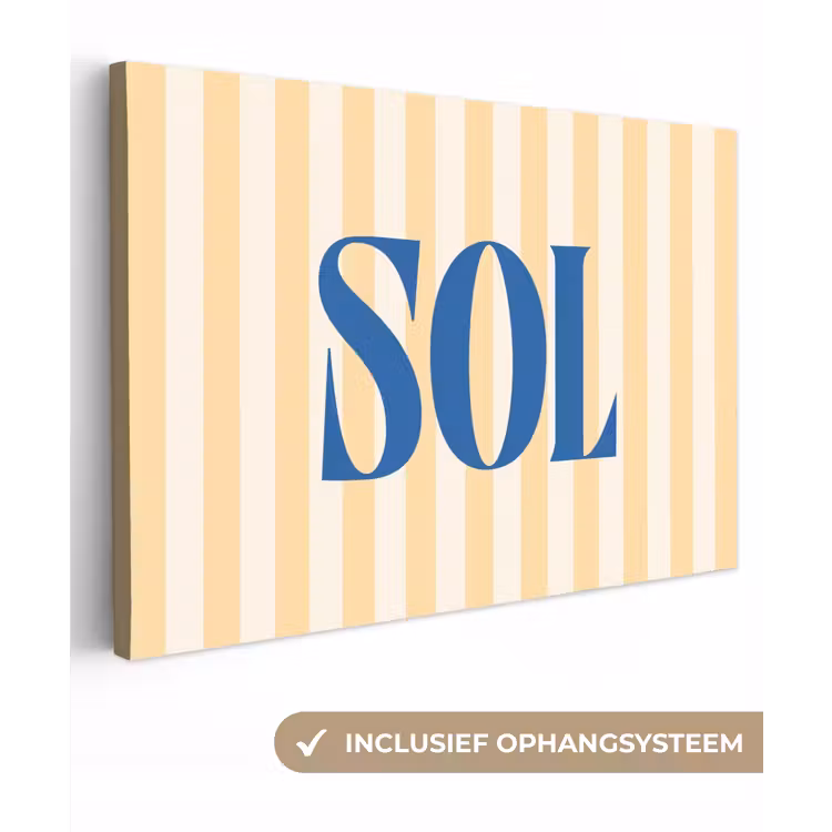 Blauw - Geel - Strepen - Sol canvas 2cm klein -3d