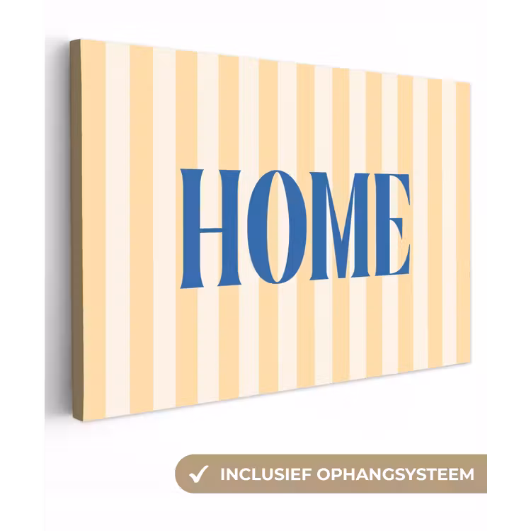Blauw - Geel - Strepen - Home canvas 2cm klein -3d