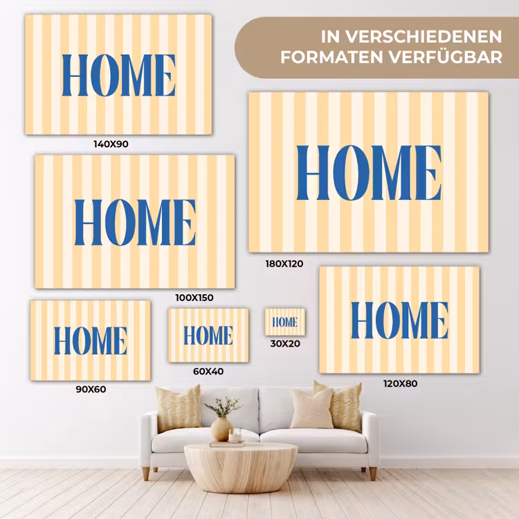 Blauw - Geel - Strepen - Home canvas 2cm klein -Xsfeer8_DE