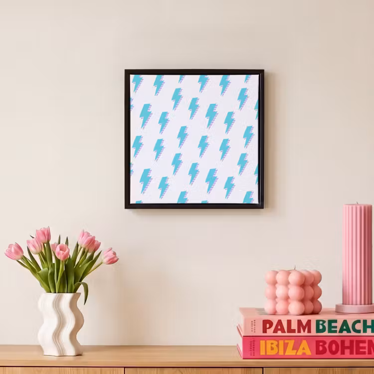 Blauw - Paars - Bliksem Canvas met baklijst klein 1124 -atmosphere_sfeer1_global